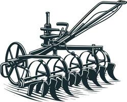 Cultivator farm tools vector illustration