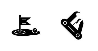 Golf and Swiss Army Knife Icon vector