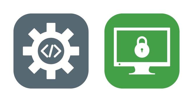 código mejoramiento y cerrado acceso icono vector