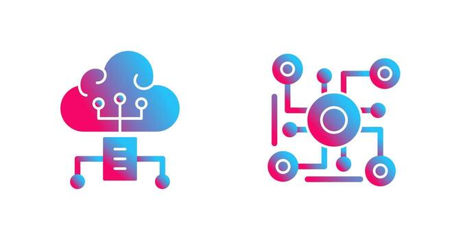 nube informática y conexión icono vector