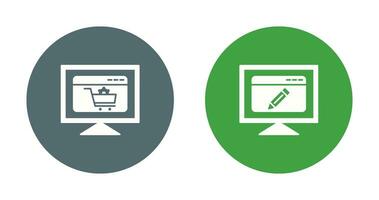 e commerce setting and edit webpage Icon vector