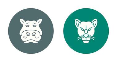 Panther an d Hippo Icon vector