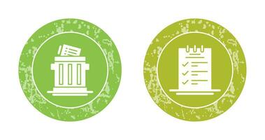 Trash List and Booking CheckList Icon vector