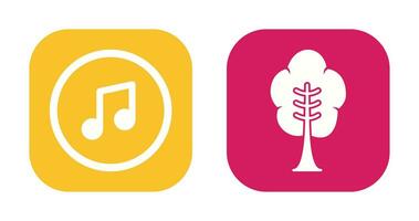 Music Player and Tree Icon vector