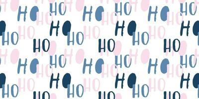Hohoho seamless pattern. Santa Claus laugh. Seamless texture for Christmas design. Cute vector background with words ho.