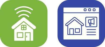 Smart house and Marketing Icon vector