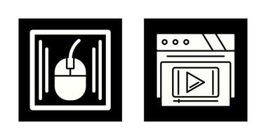 Mouse and Video Player Icon vector