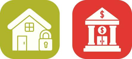 Lock and Bank Icon vector