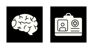 Brain and Card Icon vector