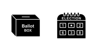 votación caja y elección día icono vector