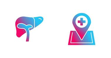 Liver and Location Icon vector