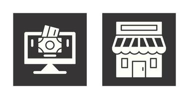 Payment Option and Retail Place Icon vector