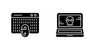 Hacking and Laptop Icon vector