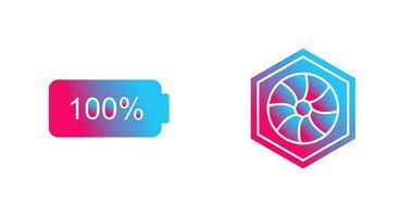 full battery and hexagonal diaphram Icon vector