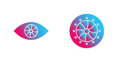 eye and optical diaphram Icon vector