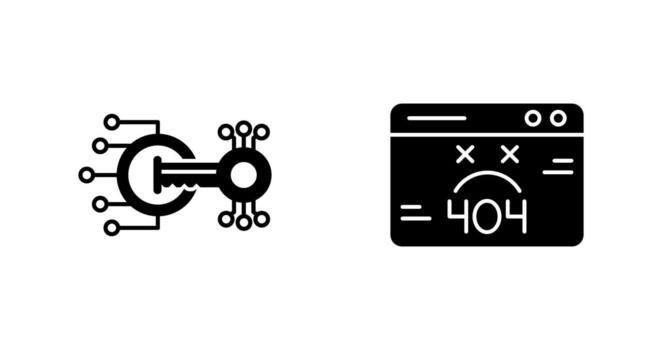Encryption and 404 Error Icon vector