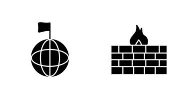 global signal and firewall Icon vector