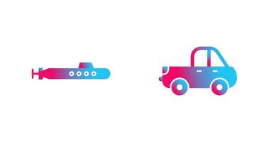 Submarine and Pickup Icon vector