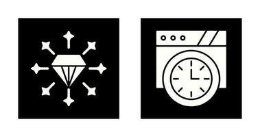 diamante y pared reloj icono vector