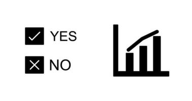 Yes No Option and Statistics Icon vector