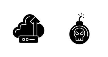 Cloud and Bomb Icon vector
