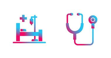 Stethoscope and Hospital Icon vector