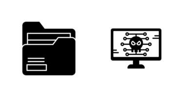 Folder and Malware Icon vector