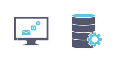 digital márketing y base de datos administración icono vector