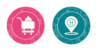 Room Service and Hotel Location Icon vector