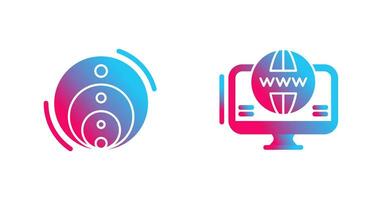 Venn Diagram and Web Icon vector