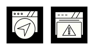 navegación y alerta icono vector