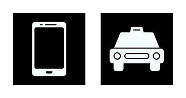 cell phone and cab  Icon vector