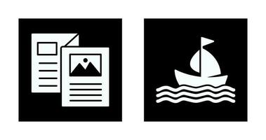 folleto y barco icono vector