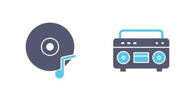 música discos compactos y casette icono vector