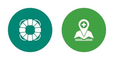 Lifesaver and Location Icon vector