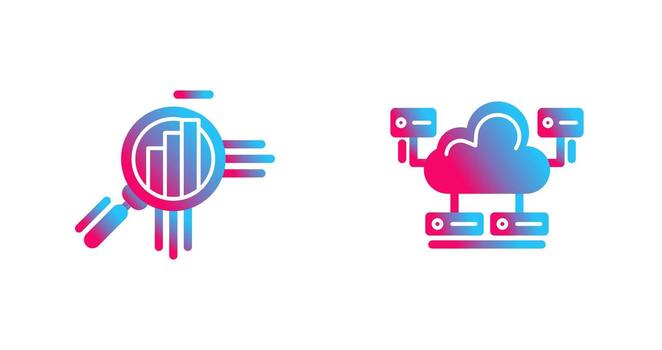 Business Analytics and Cloud Database Icon vector