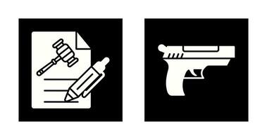 archivo y pistola icono vector