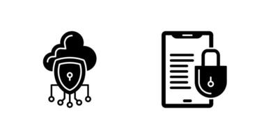 Data Protection and Smart Phone Icon vector