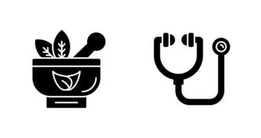 Ayurvedic and Stethoscope Icon vector