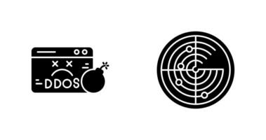 Ddos and Radar Icon vector