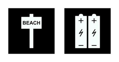 beach sign and batteries  Icon vector