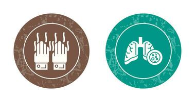 Smelly Hands and Lung Cancer Icon vector