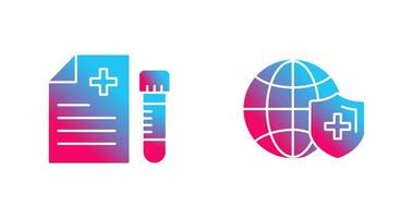 Blood Test and global Icon vector