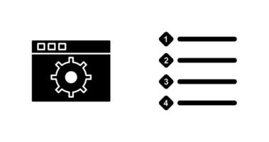 settings and numbered lists Icon vector