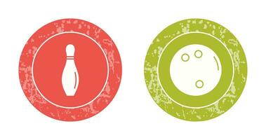 bowling pin and bowling ball Icon vector