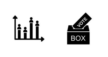 Giing Vote and Candidate and Graph Icon vector