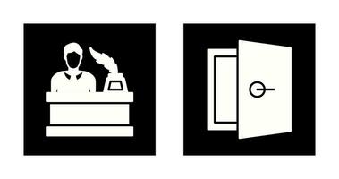 magistrado y puerta icono vector