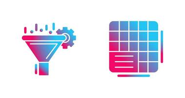 Filtering and Table Data Icon vector