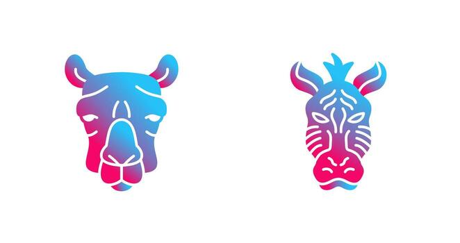 Camel and Zebra Icon vector