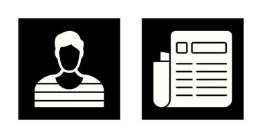 Prisioner and Newespaper Icon vector